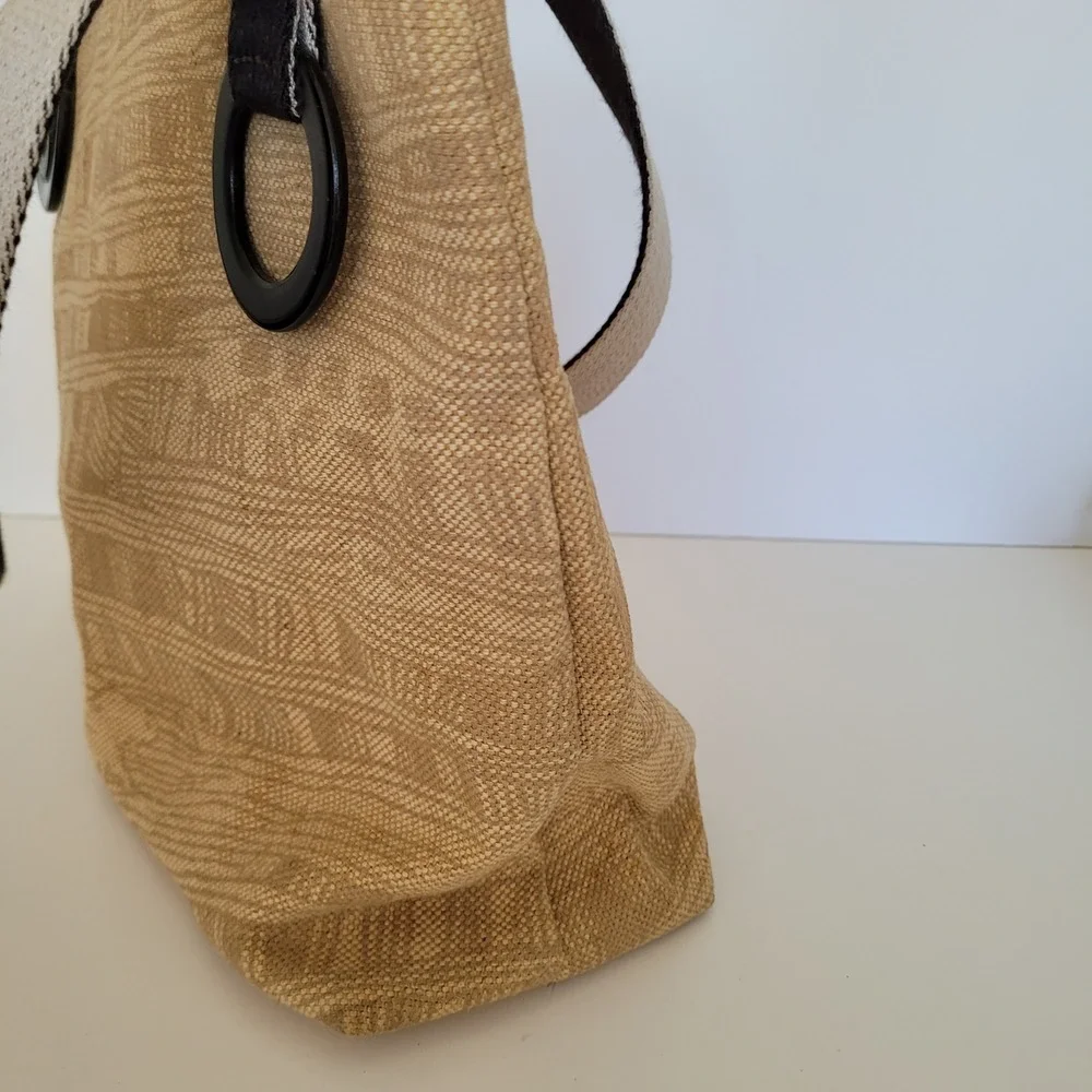Hunting World Italy Elephant Print Canvas Tote Bag Tan Orange Made in Italy